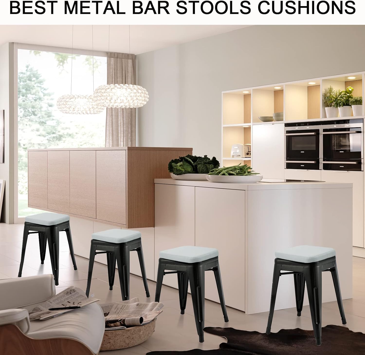 Detalle de BUYUE Enhanced Magnetic Bar Stool Cushions 11"