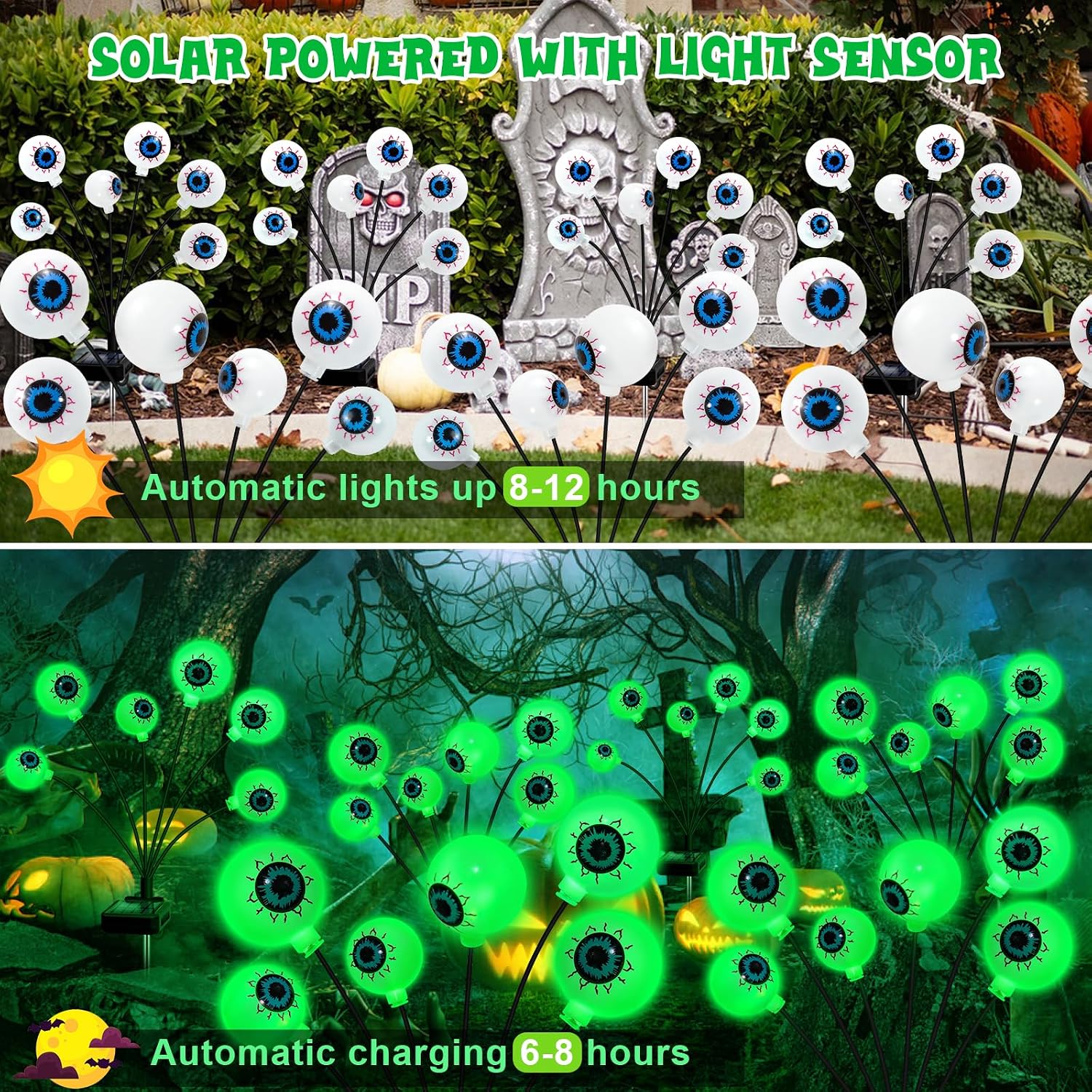 Detalle de ZFNN Solar Halloween Lights, 4-Pack
