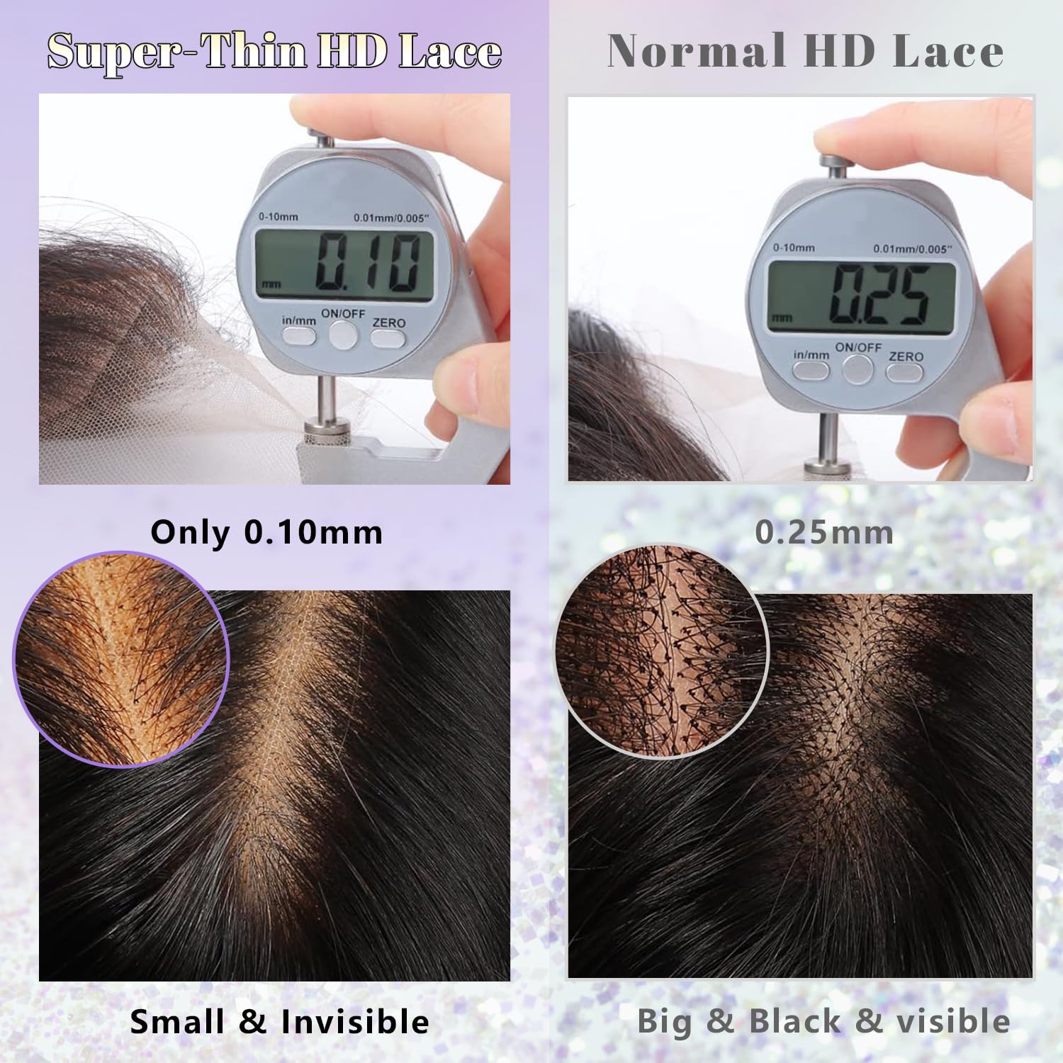 Detalle de 34 Inch 5x5 Real SKINLIKE HD Lace Closure Wig with 200% Density