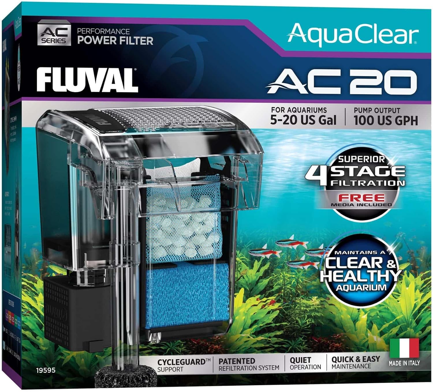 Thumbnail 4 de Fluval Lot de 3 filtres à dos AquaClear AC20/AC30