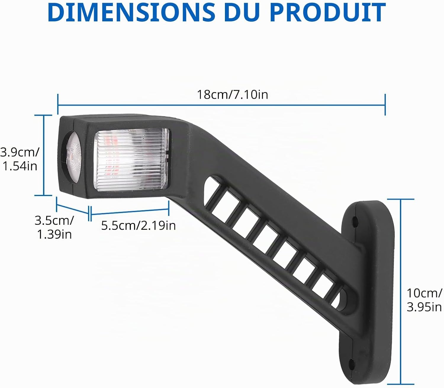 Detalle de DTEANJU led-markeringslichten voor aanhangwagen, 187 mm, 12/24 V en IP65, set van 2