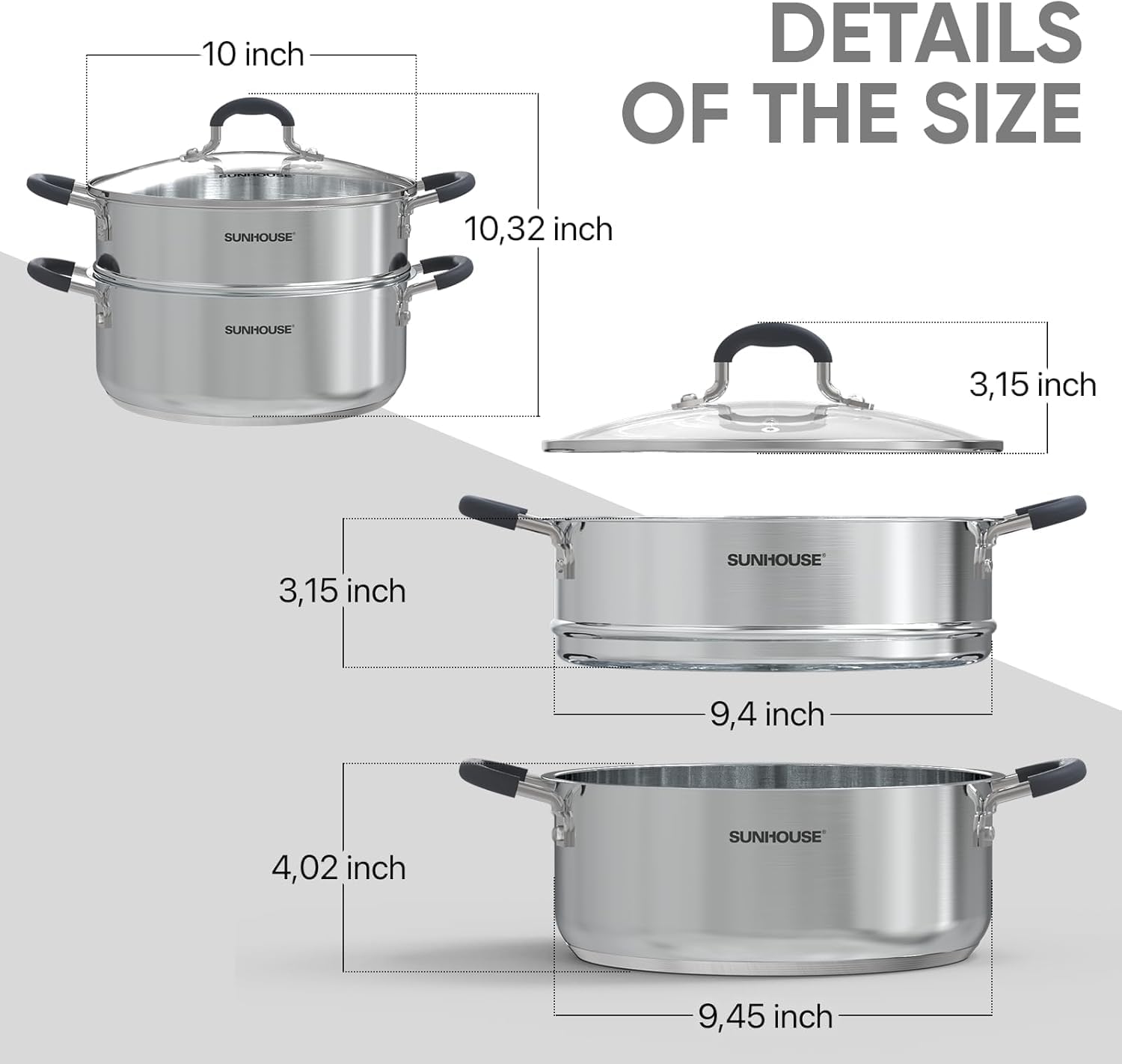 Thumbnail 6 de SUNHOUSE 4.6 Quart Steamer Pots