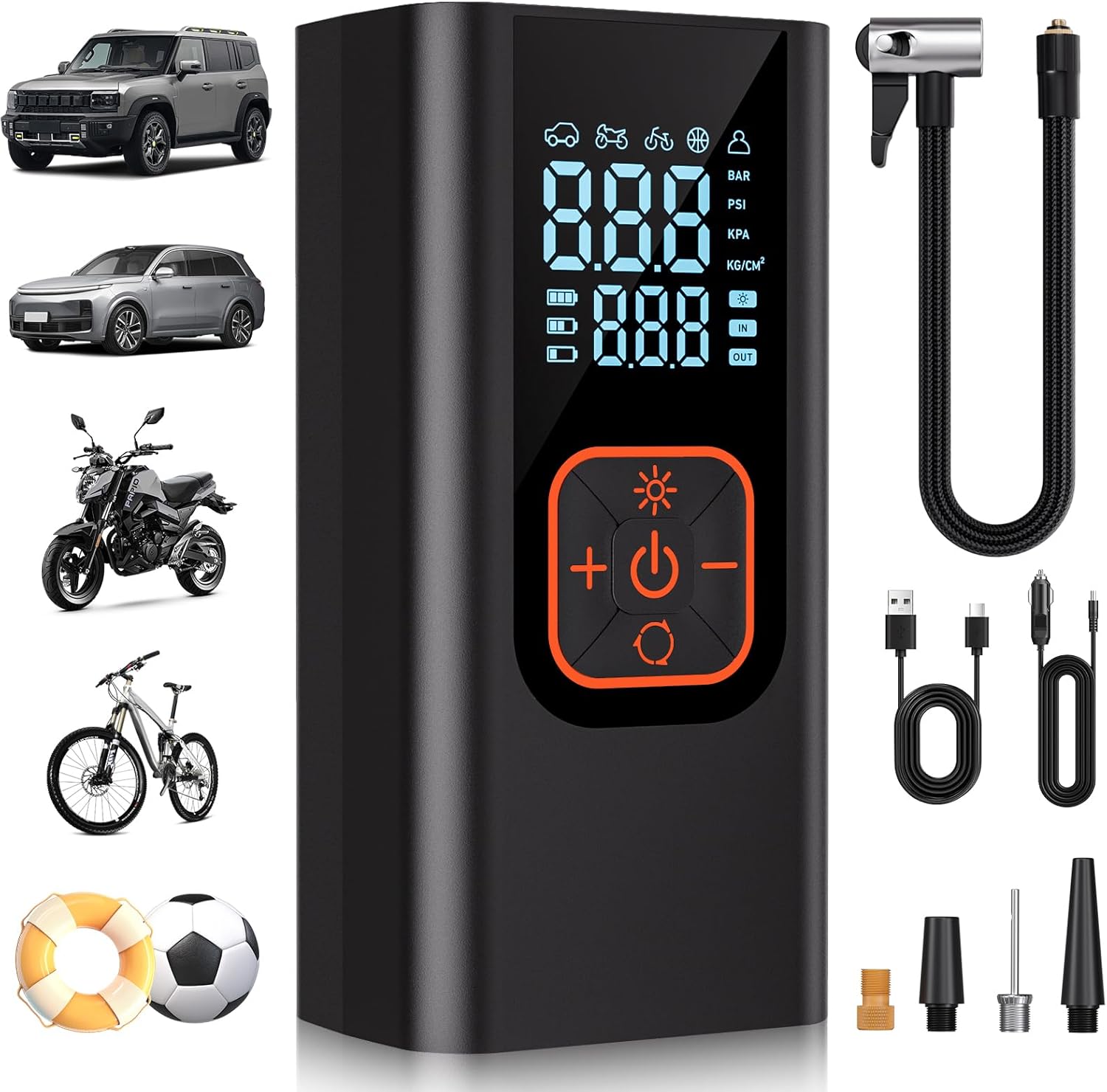 Detalle de QKMPOM 180PSI Tire Inflator Portable Air Compressor