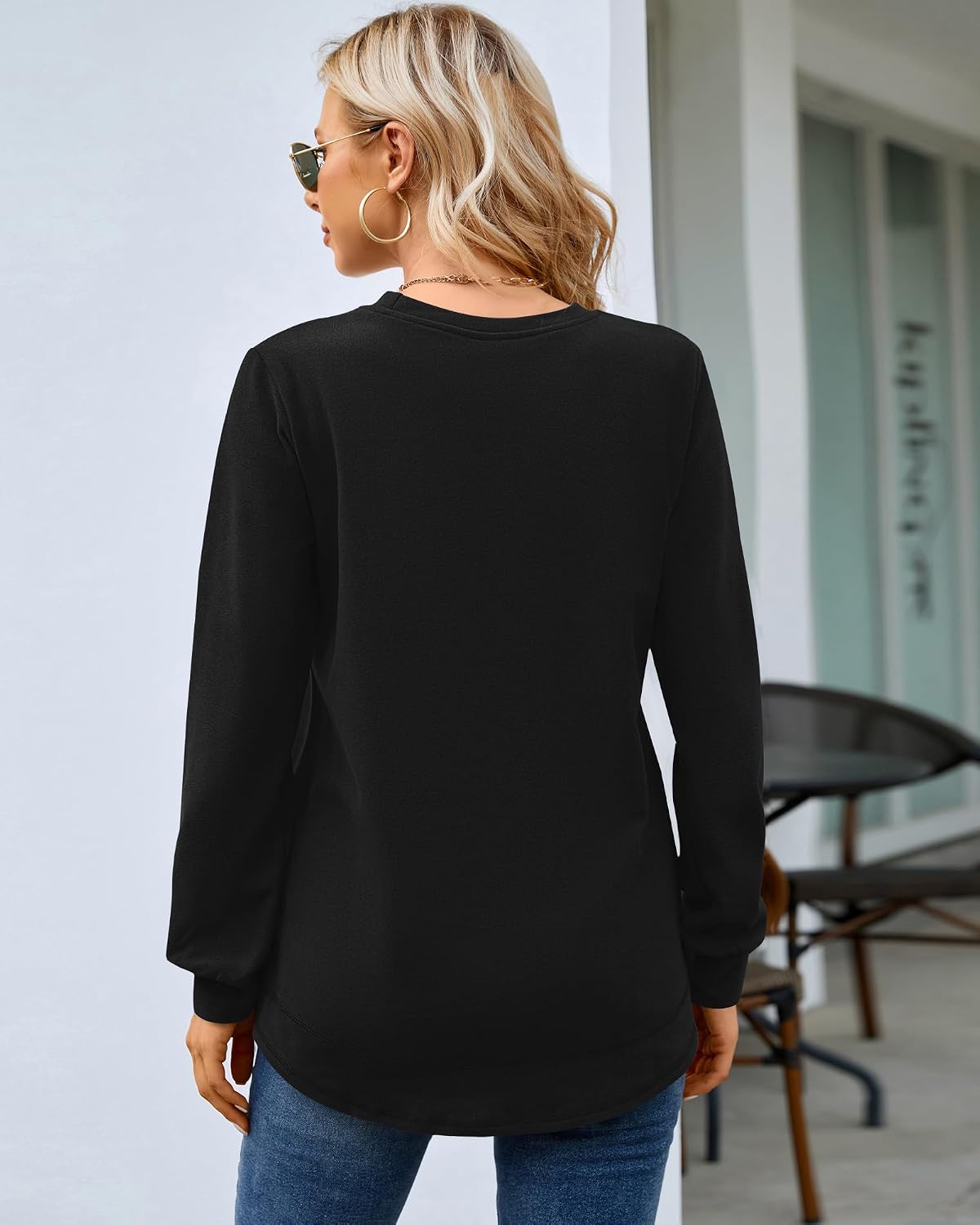 Thumbnail 2 de MISFAY Women's Crewneck Tunic Sweatshirt, Soft Stretchy Long Sleeves