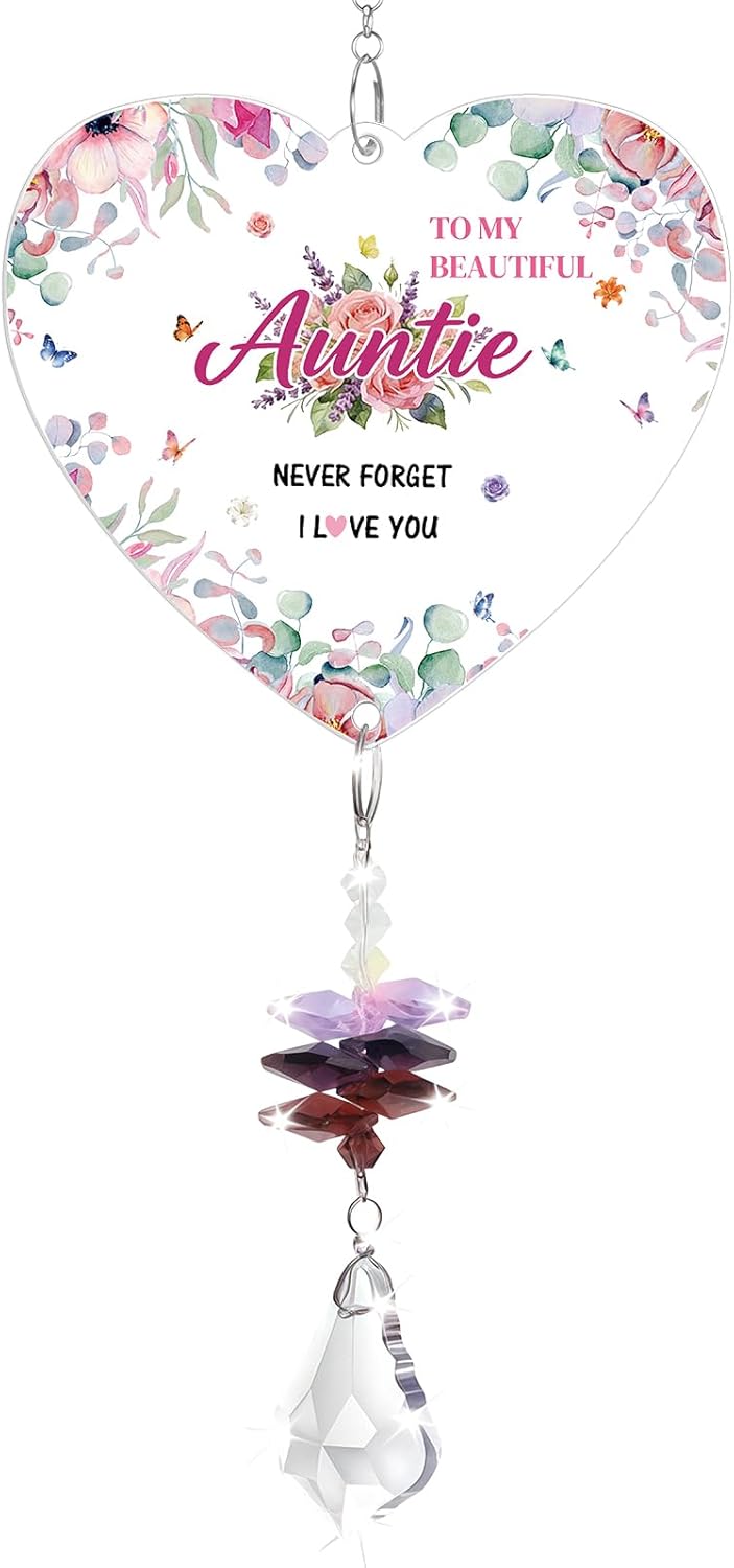 Auntie Gifts Crystal Suncatcher – heartfelt glass and acrylic keepsake
