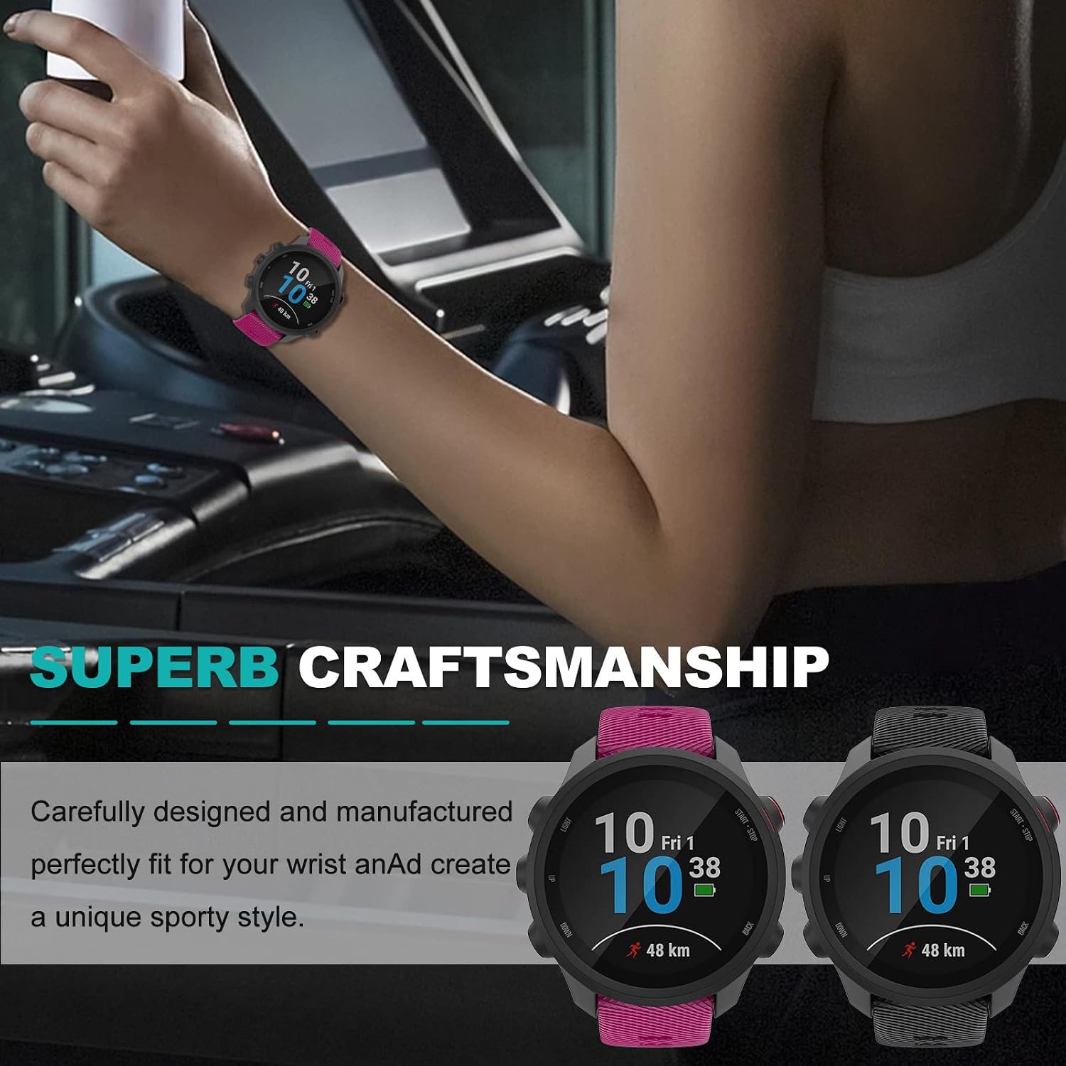 Thumbnail 6 de OVERSTEP 20mm Silicone Quick-Release Watch Strap for Garmin and Samsung Smartwatches