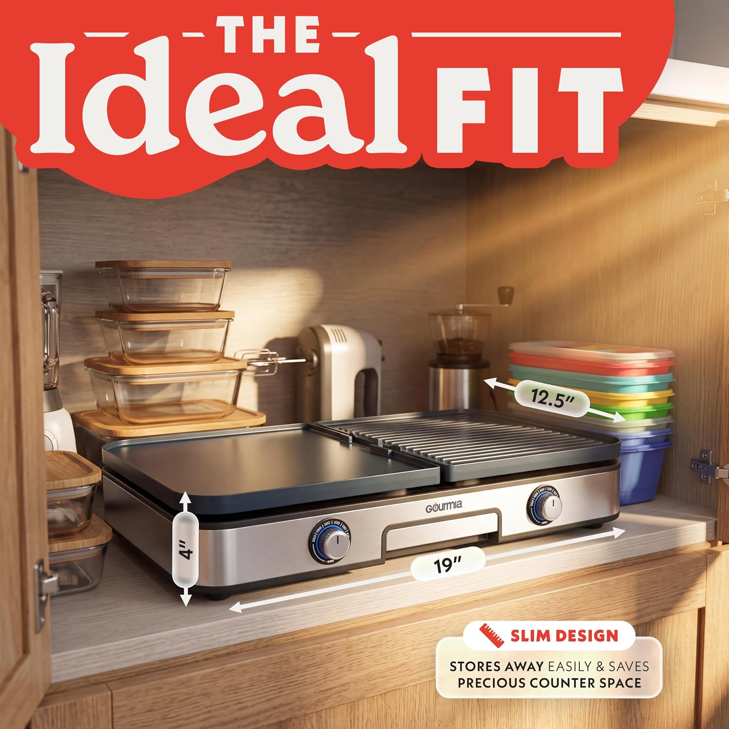 Thumbnail 5 de Gourmia 3-in-1 Indoor Grill 28x11.5 in