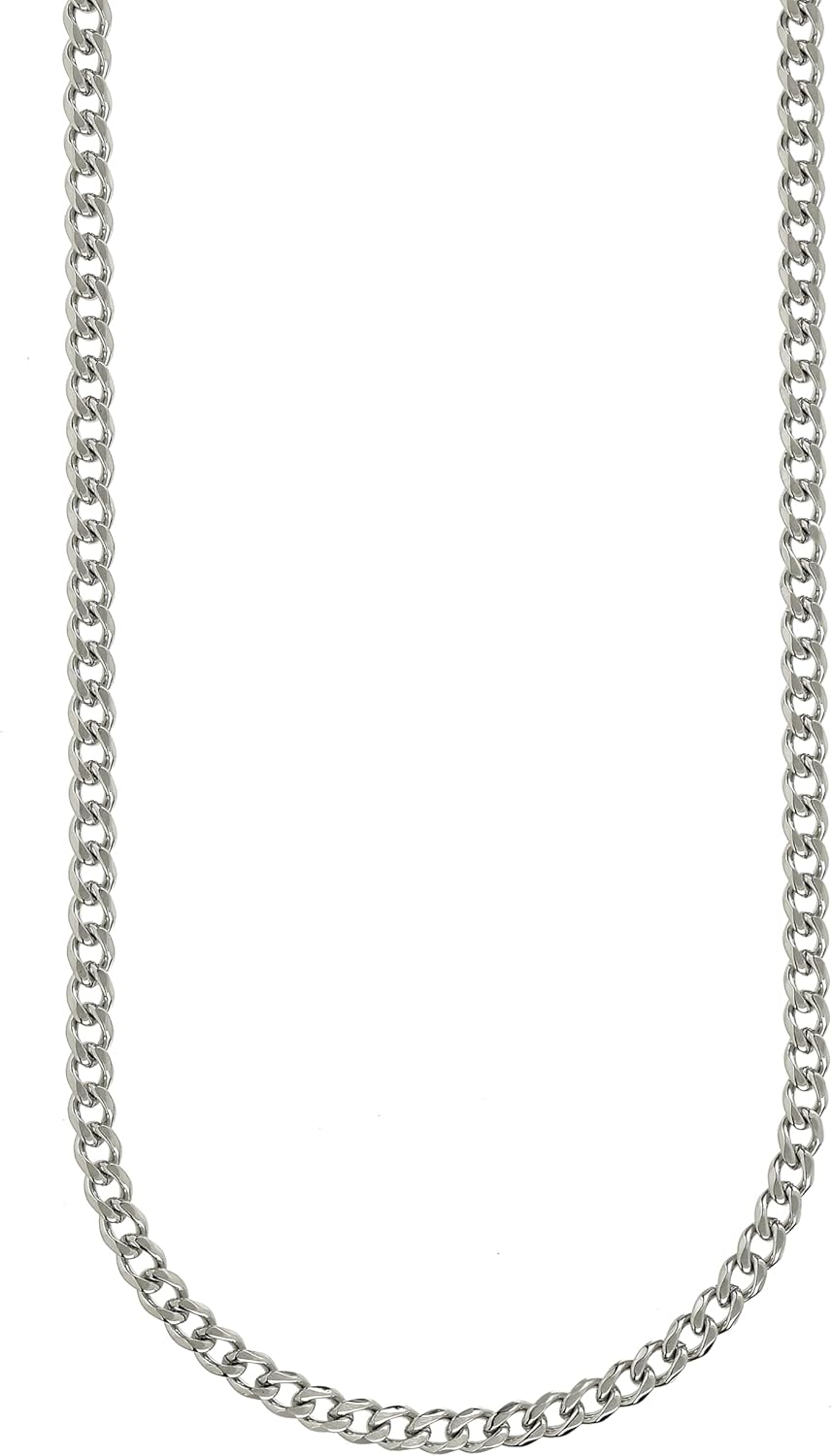 Detalle 2 de 10:10 Collana da Uomo in Acciaio Inox con Catena Cubana Grumetta – Finitura PVD Argento Nero o Blu