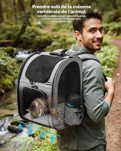 Thumbnail 6 de Percise Sac à Dos Chat/Chien Respirant Gris – Confort et ventilation pour petits animaux