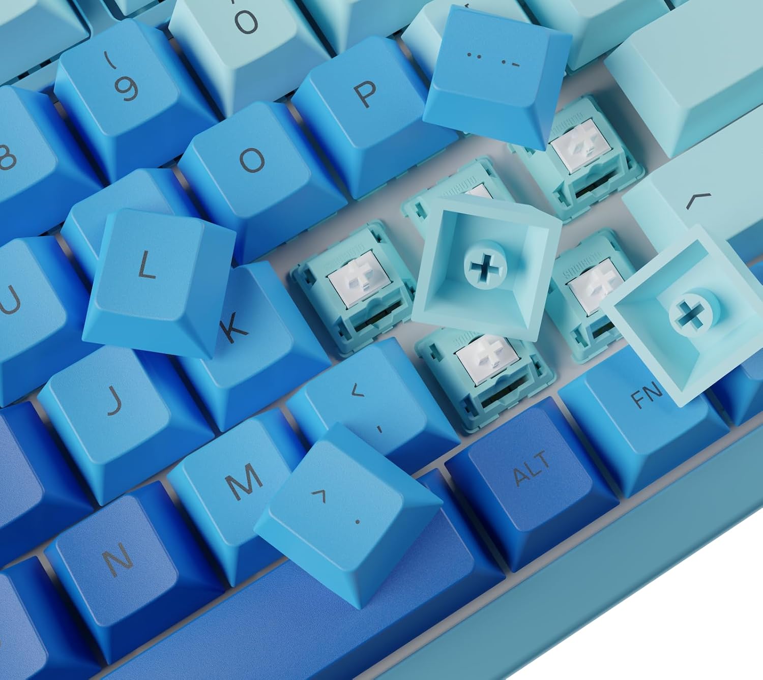 Detalle 2 de Glorious Gaming 115 keycaps GPBT PBT, perfil Cherry, sonido premium 🌊