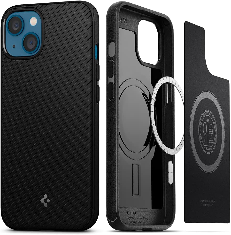 Detalle de Spigen Mag Armor Magfit coque pour iPhone 13 mini compatible MagSafe – Noir mat