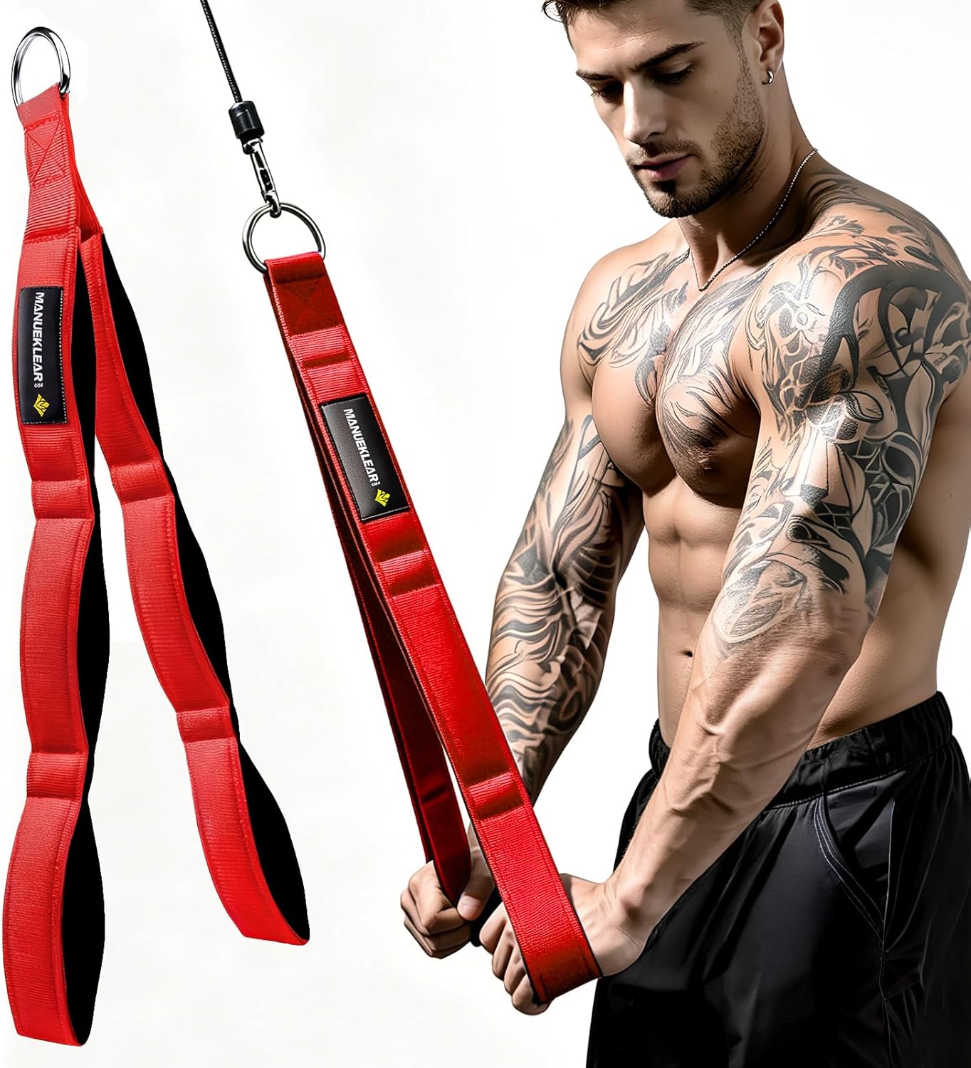 Thumbnail 6 de MANUEKLEAR Tricep Rope Cable Attachment Handles – Greater Range of Motion