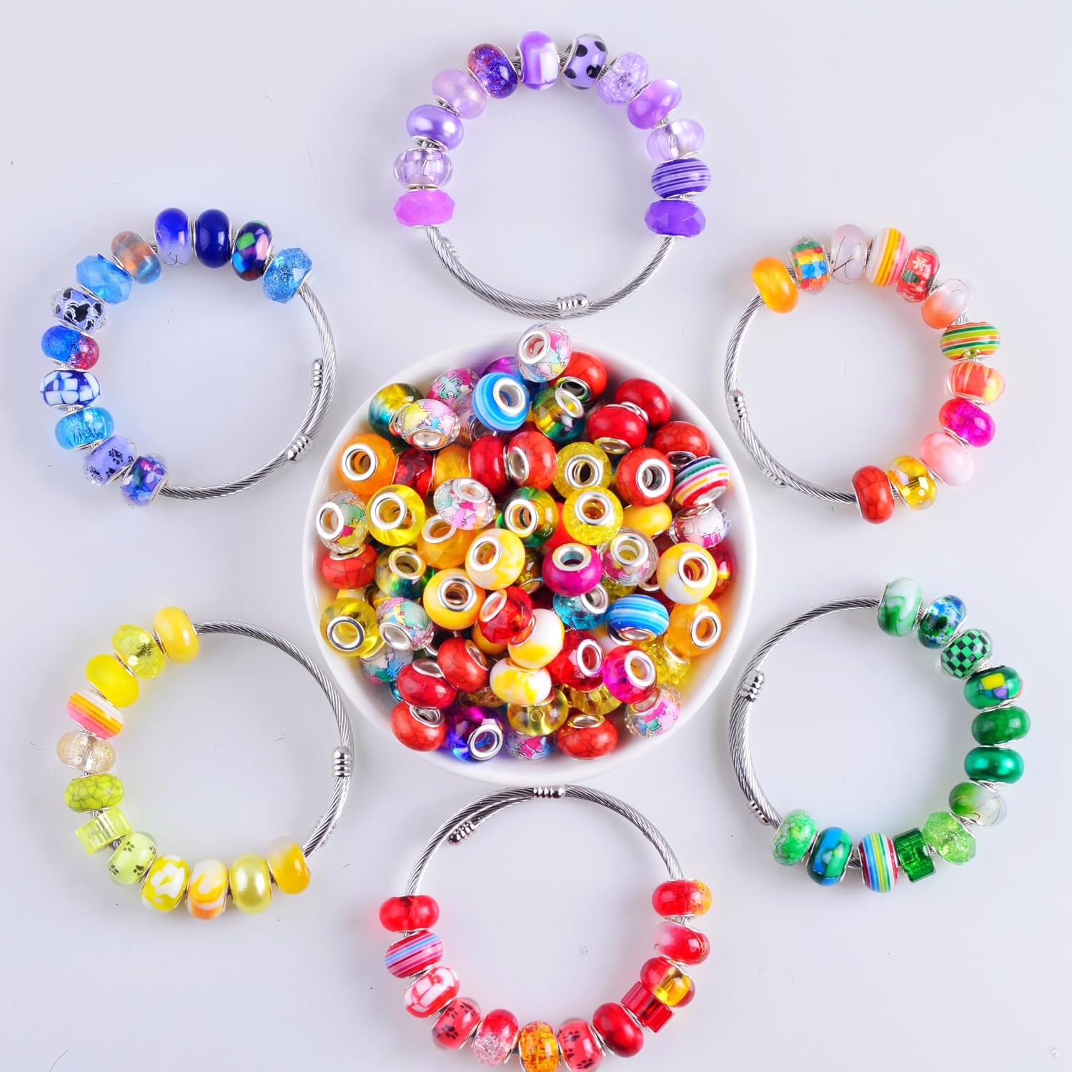 Detalle 1 de KJML DIY Beads for Beadable Pens, 14mm Multicolor Resin, 120 Count