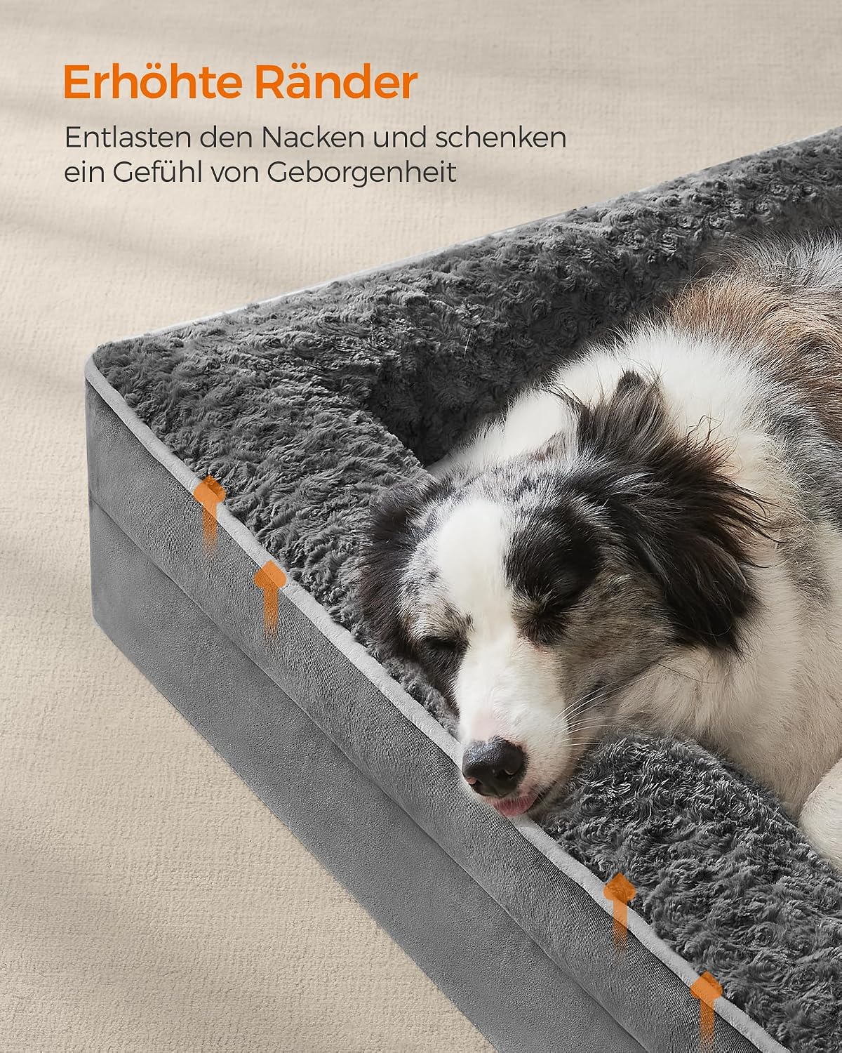 Detalle 2 de Feandrea orthopädisches Hundebett für Hunde 106x76 cm