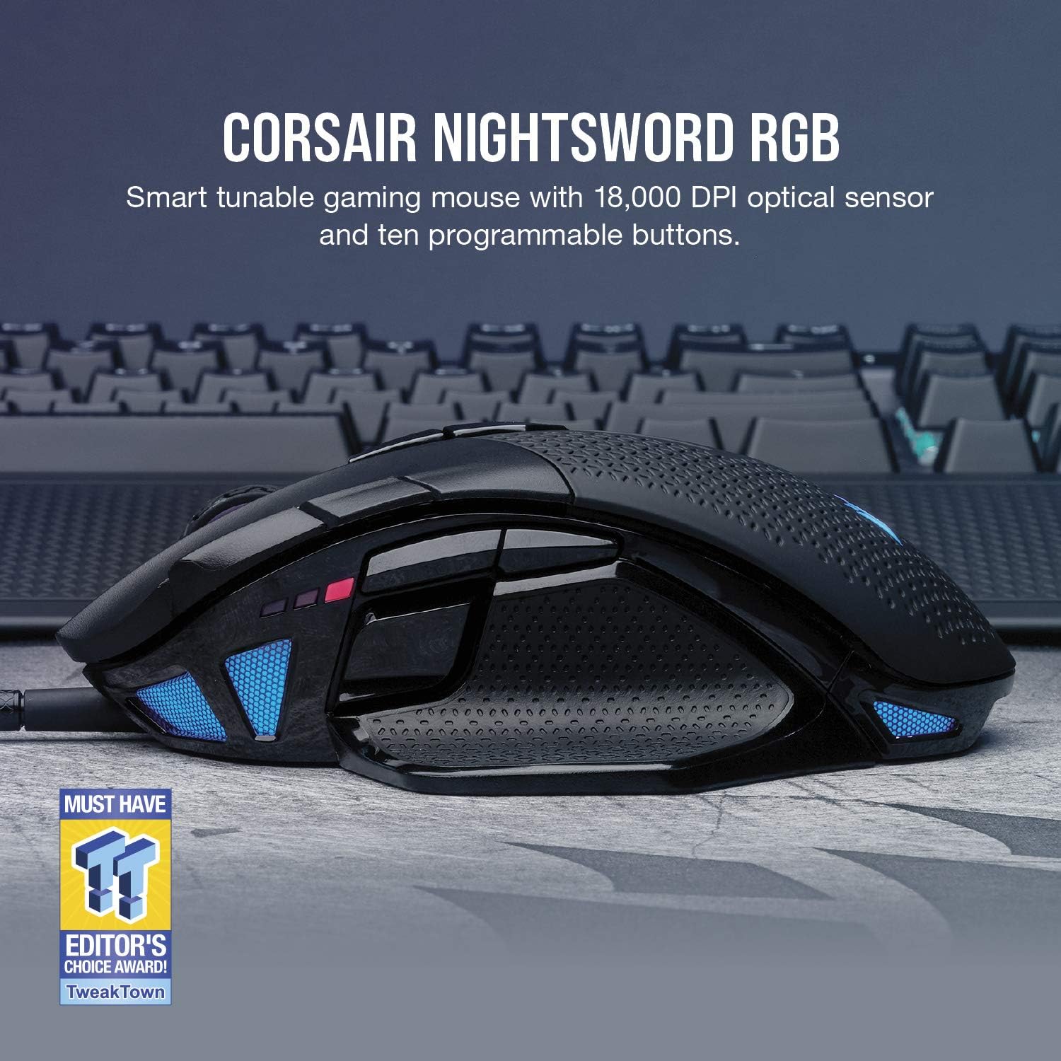 Thumbnail 2 de Corsair Nightsword RGB Wired Tunable FPS/MOBA Mouse