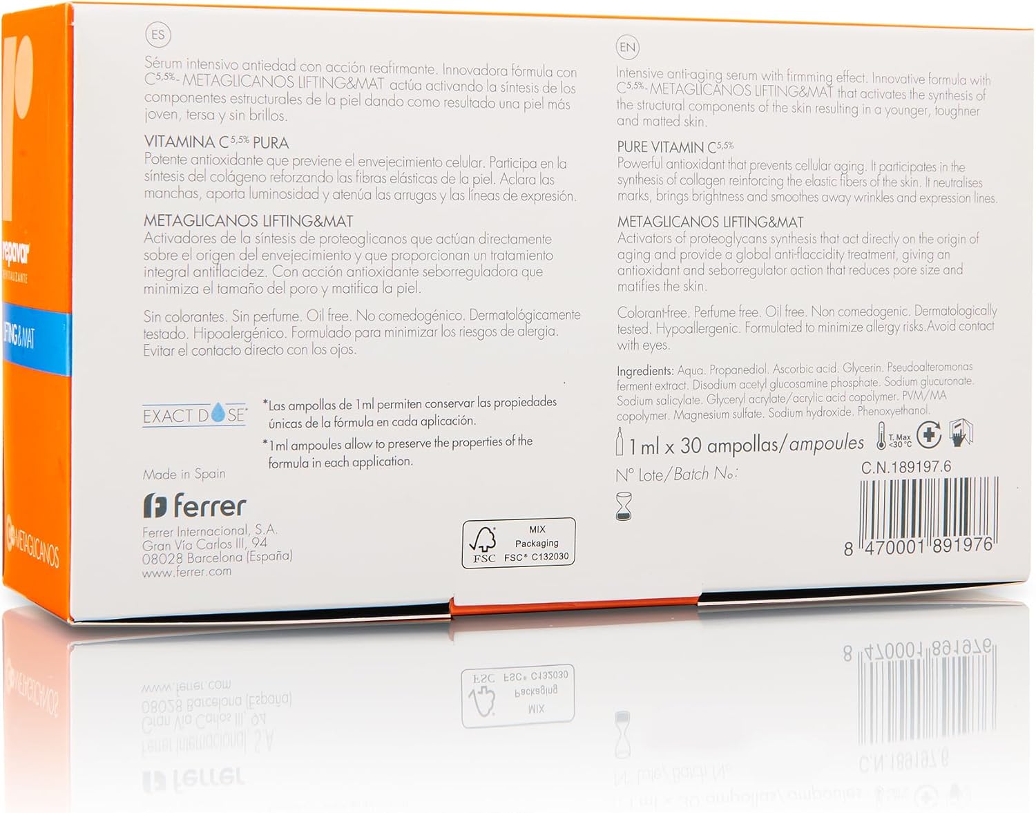 Detalle de Repavar Revitalizante Sérum Facial Vitamina C 💧 30 Ampollas