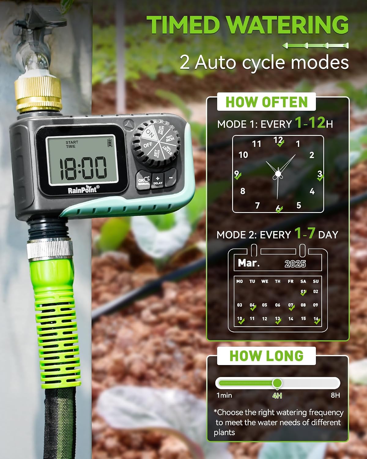 Detalle 2 de RAINPOINT Sprinkler Timer, 1 Outlet
