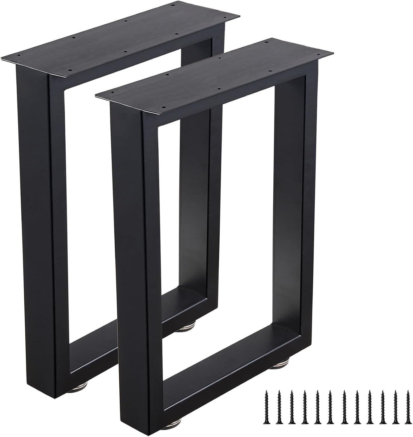 Detalle de ALLCOS AC-TL-009-LA 16-Inch Metal Bench Legs, Black Rectangle Set