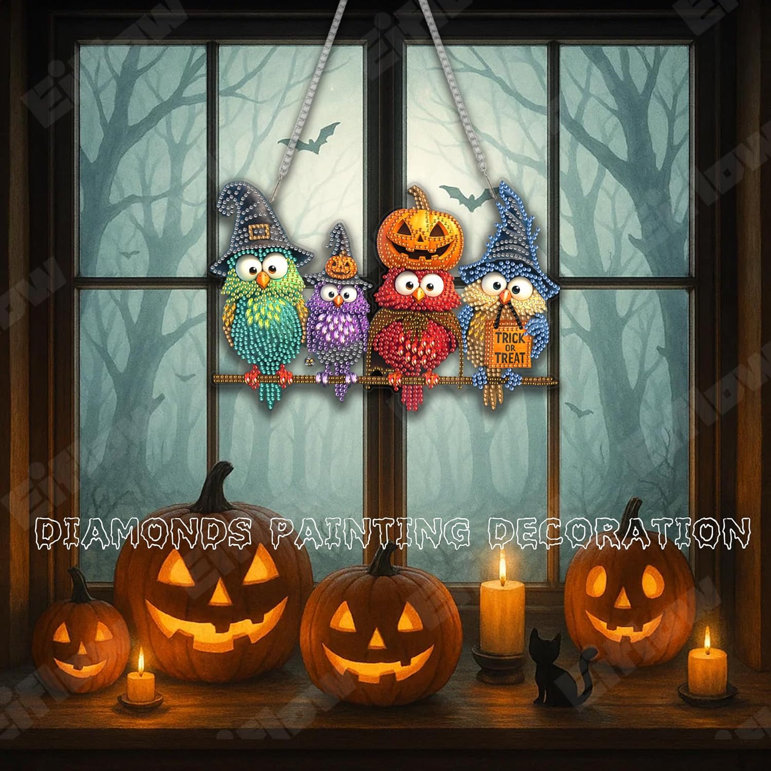 Thumbnail 3 de Eiflow Halloween Diamond Art Hanging Kit 🎨