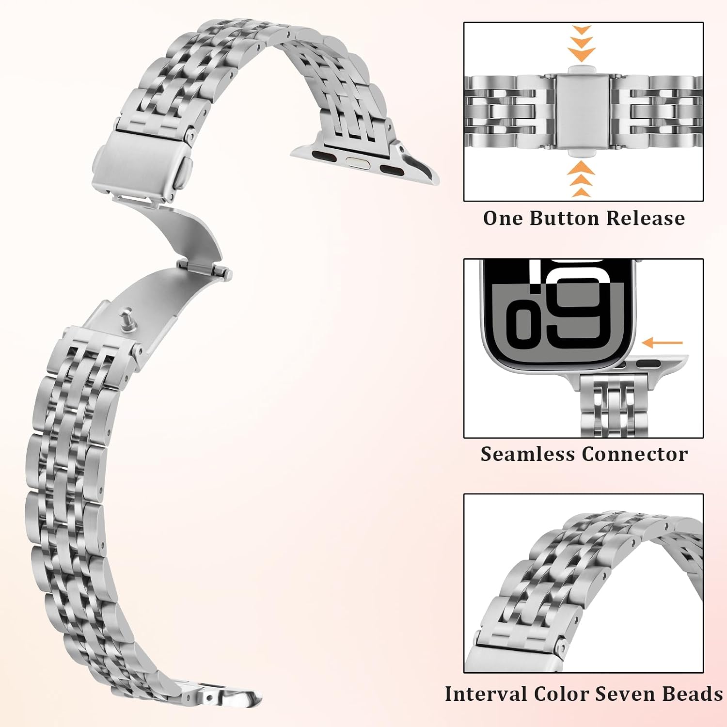 Detalle 2 de Anlinser Metal Strap for Apple Watch 42mm