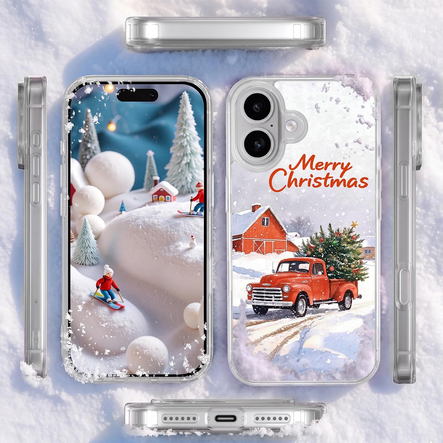 Detalle 2 de ILFINDYOU Red Truck iPhone 16 Case with Raised Camera Protection
