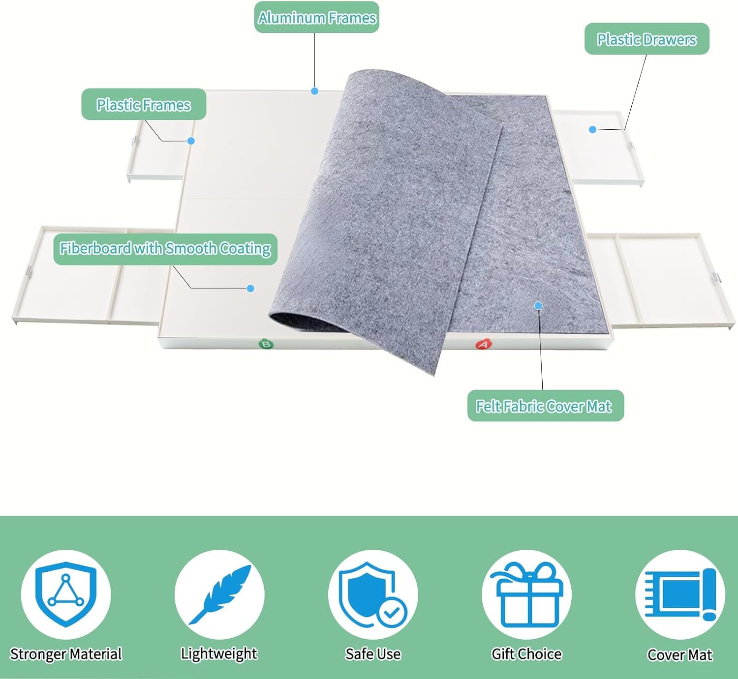 Thumbnail 4 de 1500 Pieces Puzzle Board with Drawers and Cover (35" x 27")