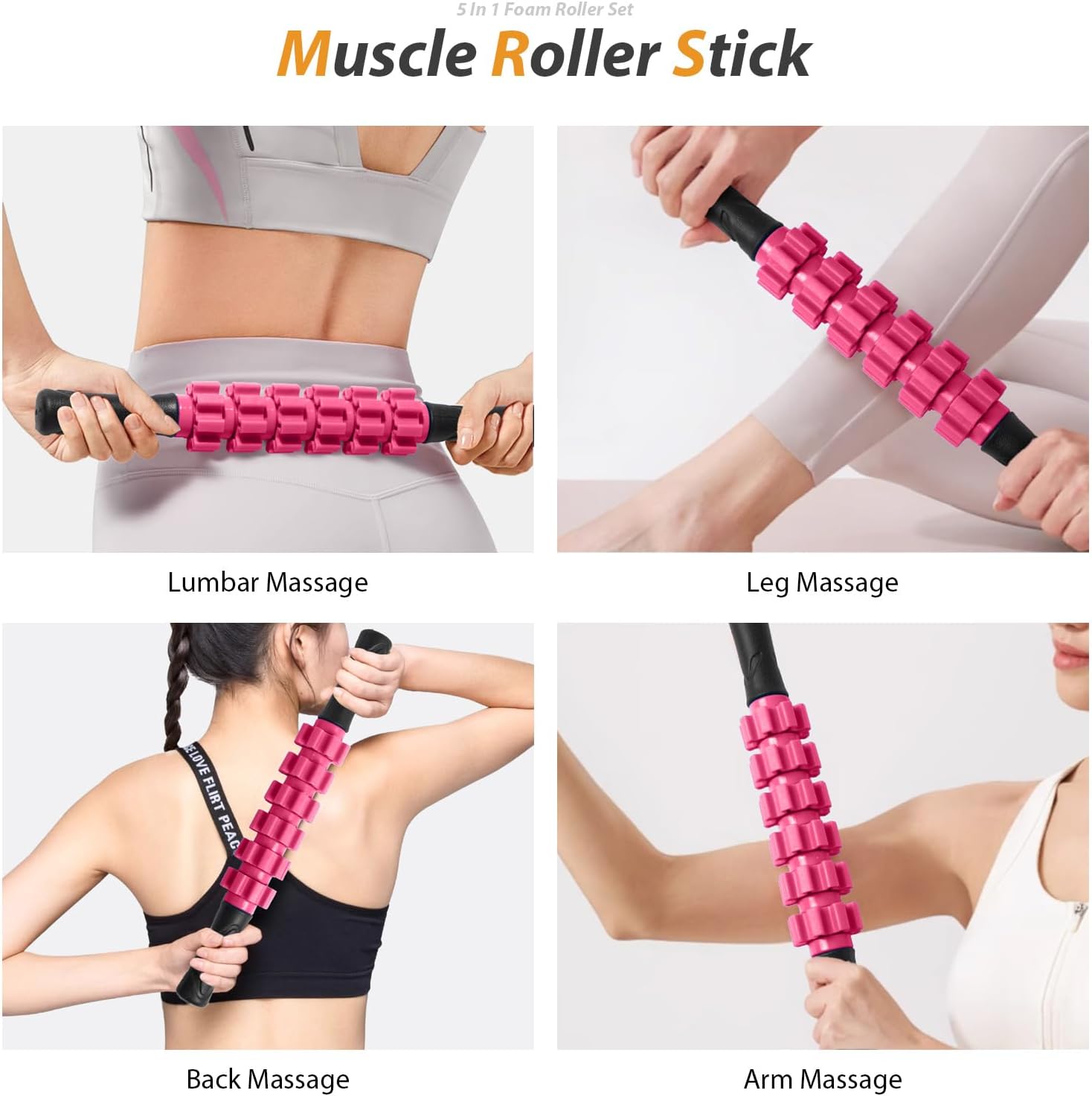 Detalle 2 de SUBCULTUREPICK 5-in-1 Foam Roller Set with Massage Stick, Ball and Band