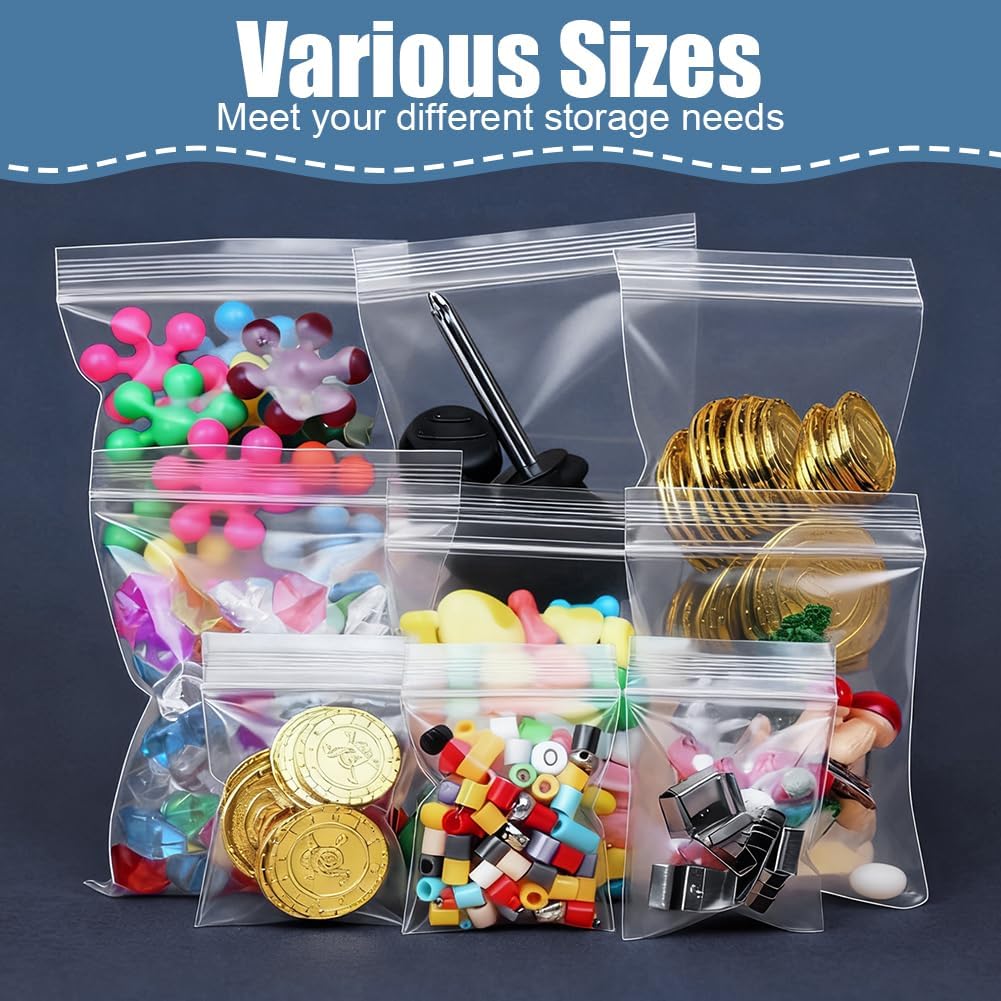 Detalle 2 de OFFCUP 400 pcs Transparent Resealable Bags, 4 x 6 cm PE