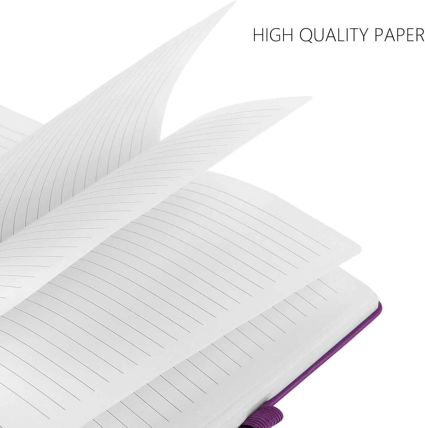 Detalle de YIEO A5 Hardback Journal Notebook 2-Pack (PU leather covers, lined pages, bookmark & pen loop)