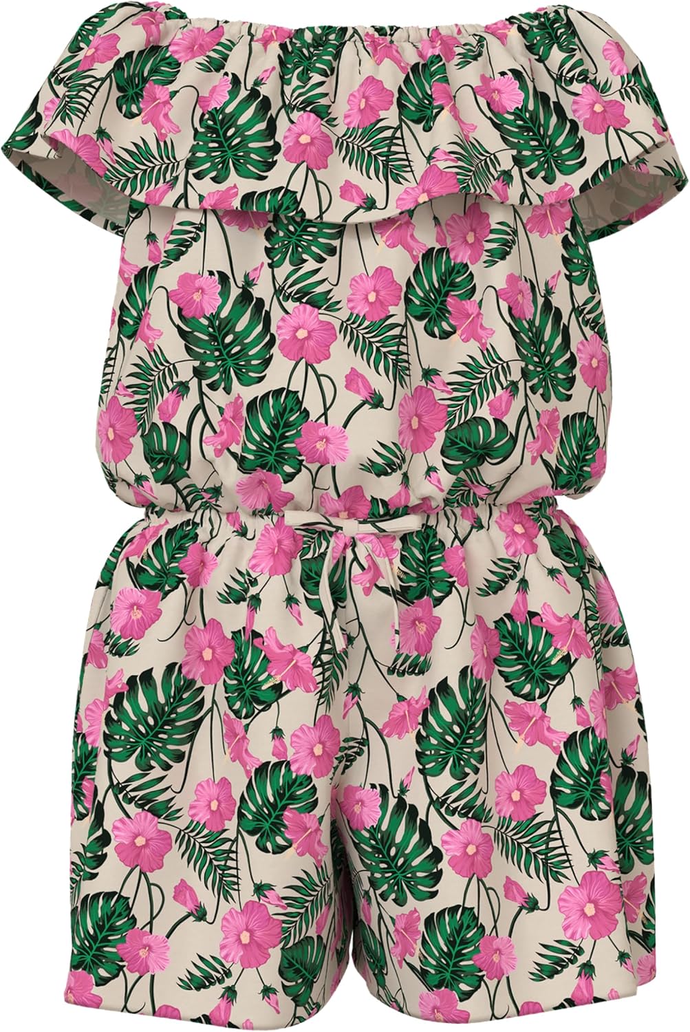 Detalle de NAME IT girl Playsuit Print – luftige, elastische Jumpsuit-Option mit Spitzen-Detail