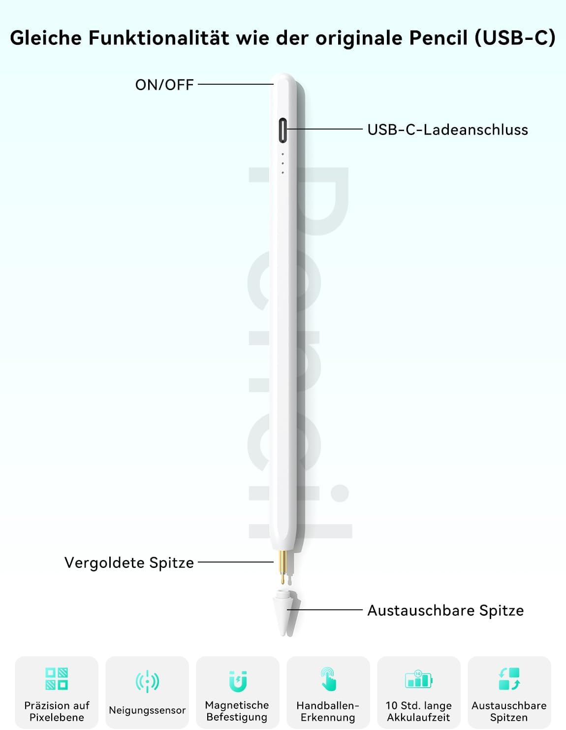 Detalle 2 de HJCE Stift für iPad A16 11 Gen