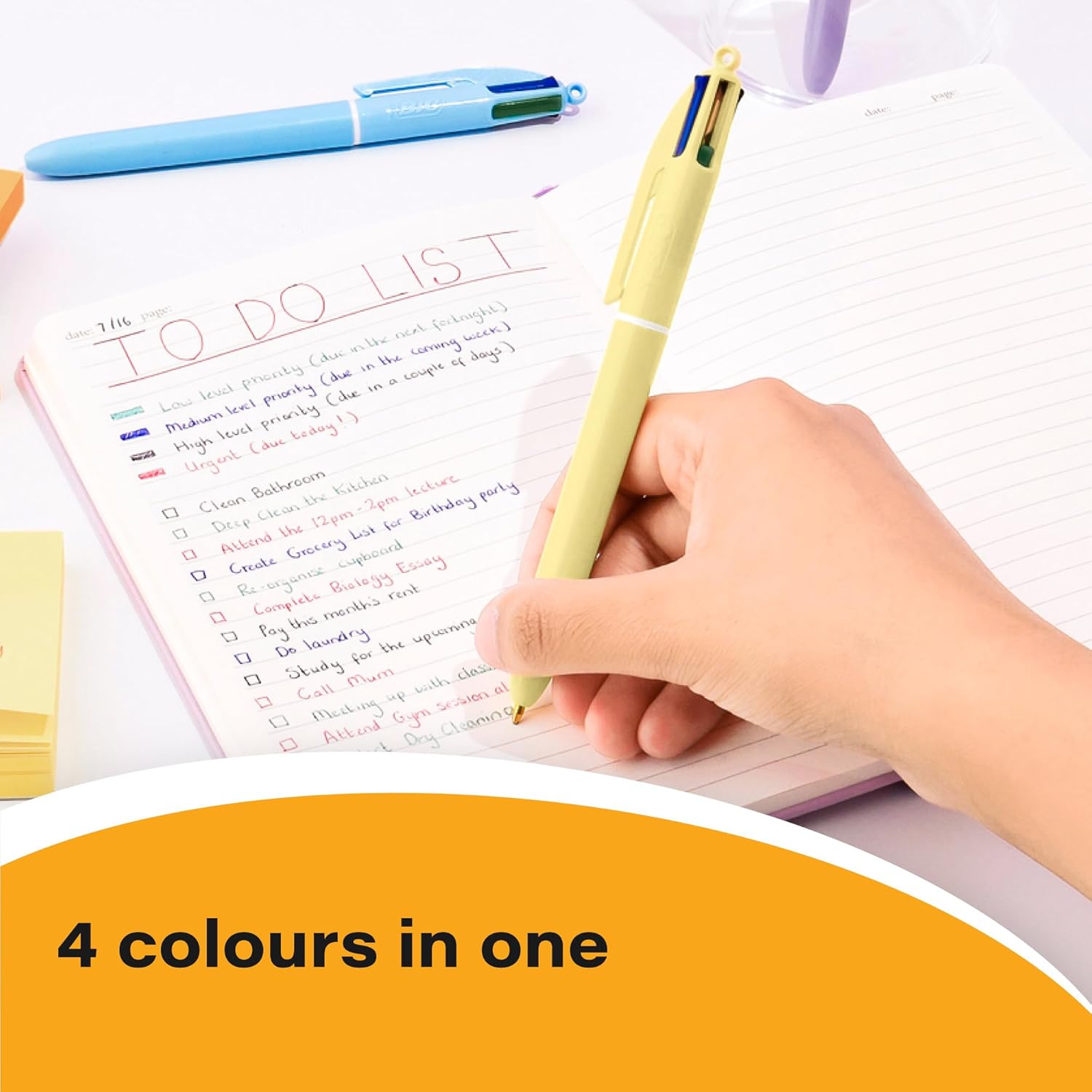 Thumbnail 1 de BIC 4 Colours Pastel Ball Pens with 1.0 mm tips – Pack of 6