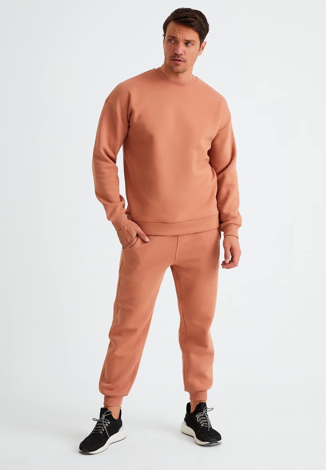 Detalle de Leif Nelson Pantalon de jogging oversized en coton noir pour homme