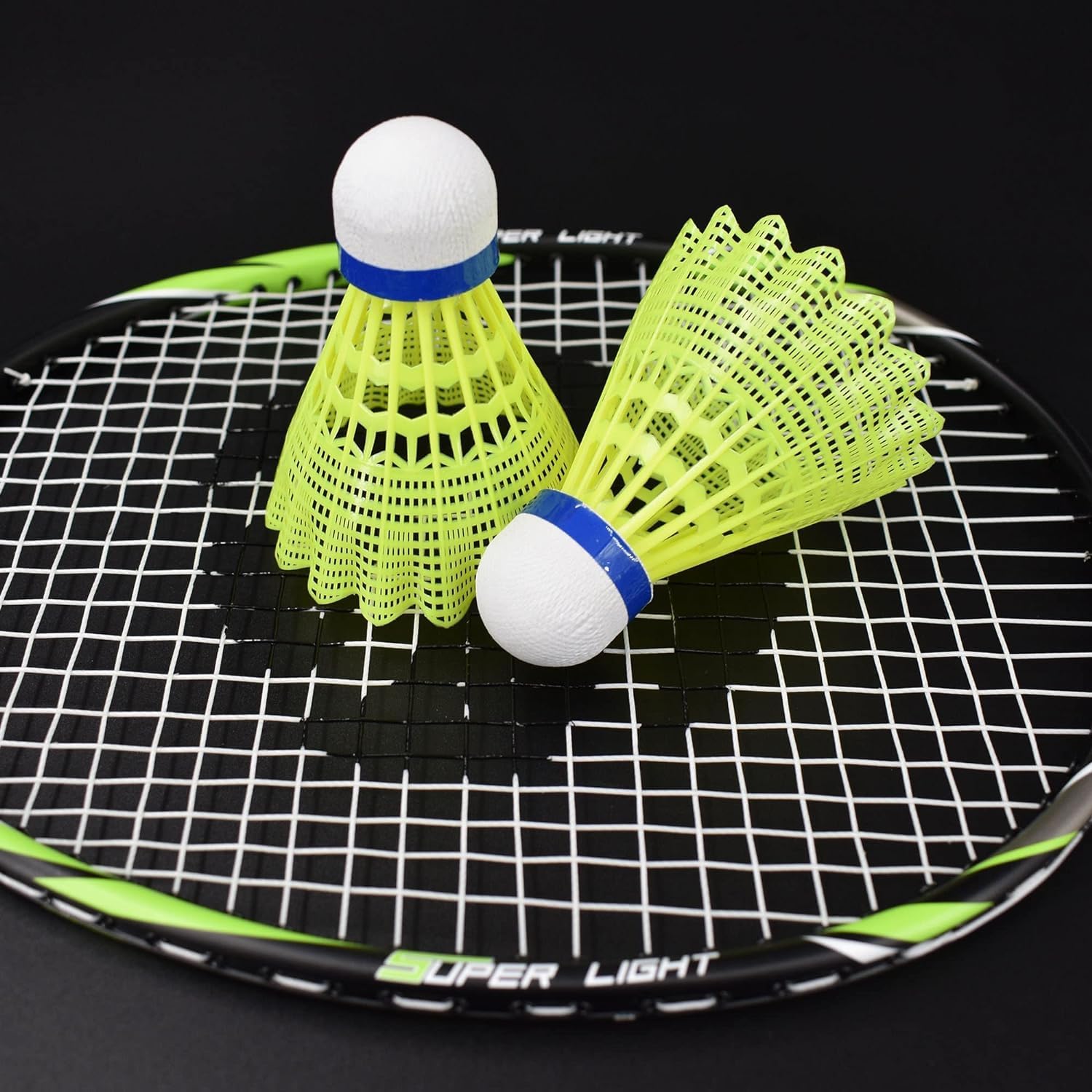 Detalle de Senston Graphit Badminton-Set Leichtgewicht – 2 Schläger, T-Joint, Isometrischer Kopf