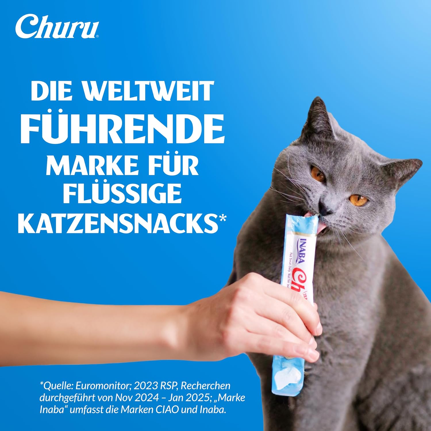 Detalle de INABA Churu Katzen Leckerlies Einzelzutat mit Huhn – Kalorienarm, getreidefrei, 100% natürliches Fleisch, Creamy Leckerli, 20 x 14 g