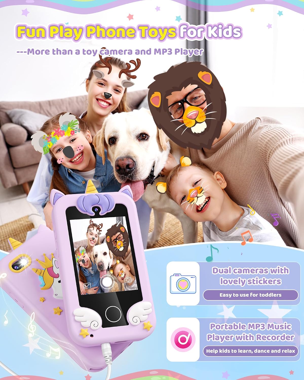 Thumbnail 2 de Kinder Handy Smartphone Spielzeug – Einhorn-Geschenke, Lernspaß und Alltagstauglichkeit für 3–8-Jährige