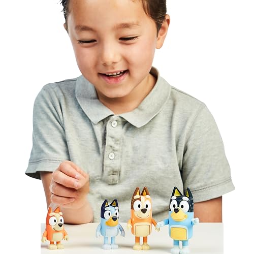 Detalle 2 de Bluey Pack de 4 Figuras de la Familia (6,3–7,6 cm) – Bluey