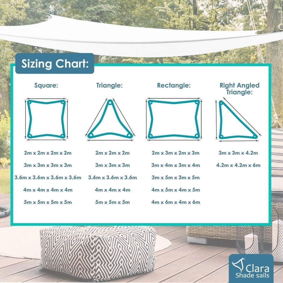 Thumbnail 5 de Clara Shade Sails White Square 3.6m: UV-Guard, Waterproof Outdoor Shade