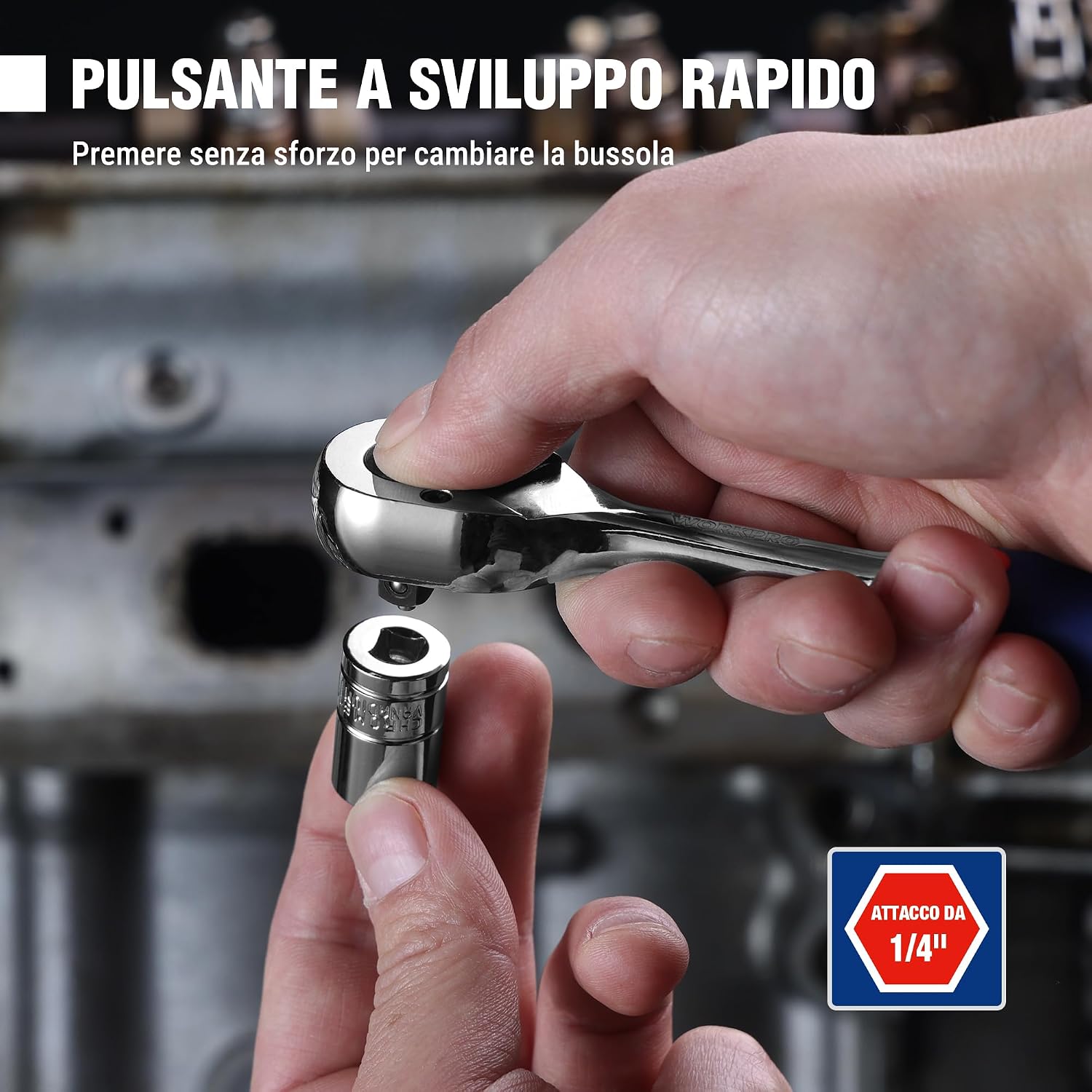 Thumbnail 4 de WORKPRO Set chiavi a cricchetto 1/4"