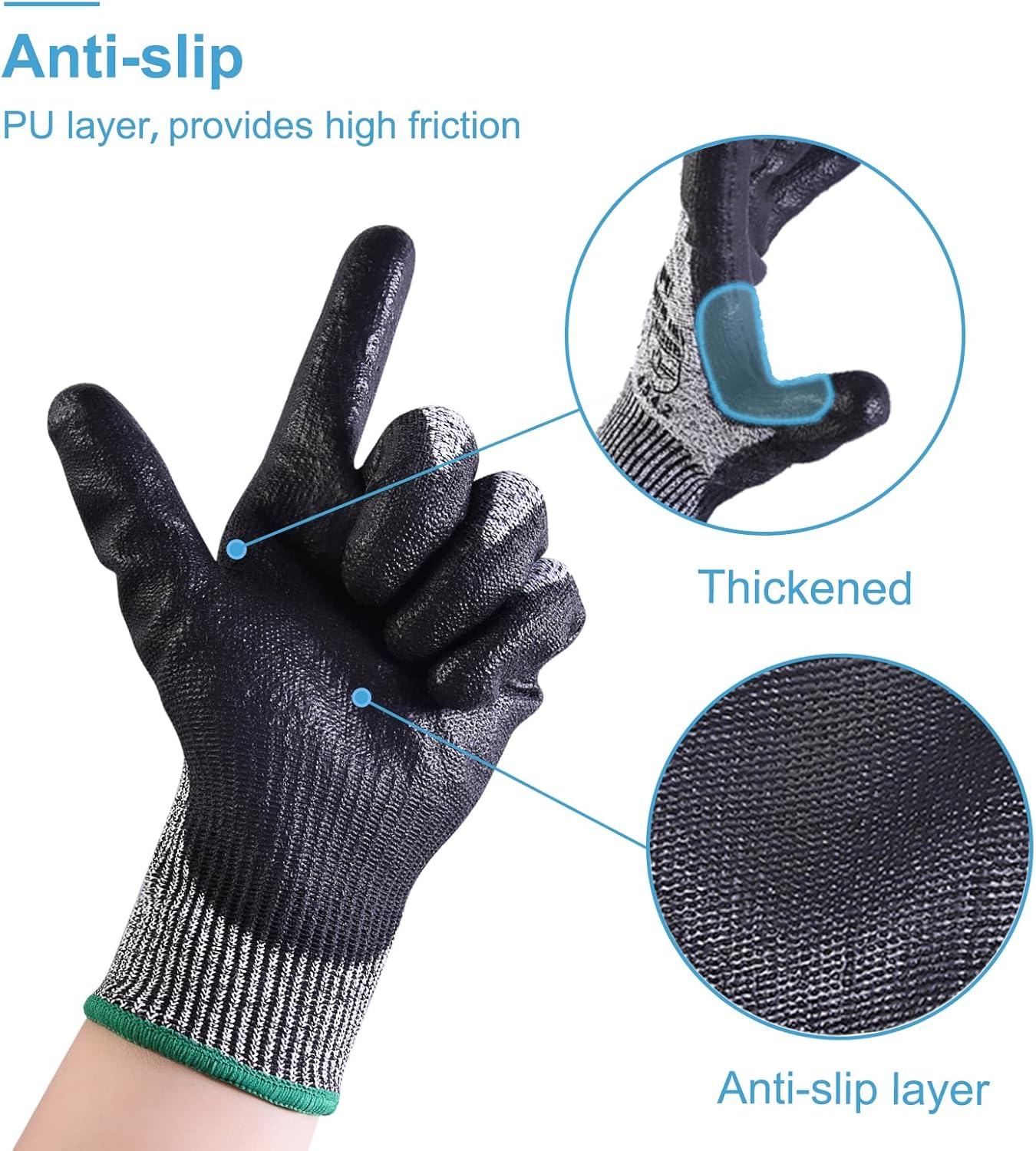 Detalle de Donfri Cut Resistant Gloves Level 5, Size M