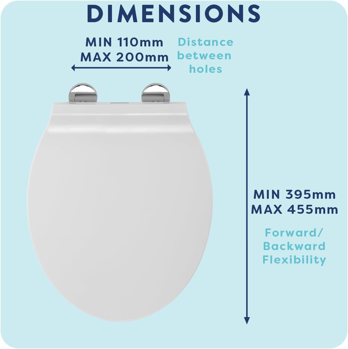 Thumbnail 6 de Croydex Michigan Slimline Flexi-Fix White Soft Close Toilet Seat
