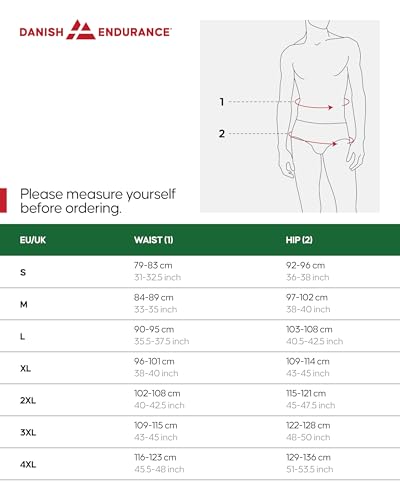 Detalle de DANISH ENDURANCE Men’s Bamboo Boxers – Comfortable, Breathable 6 Pack (Open Fly option) – L