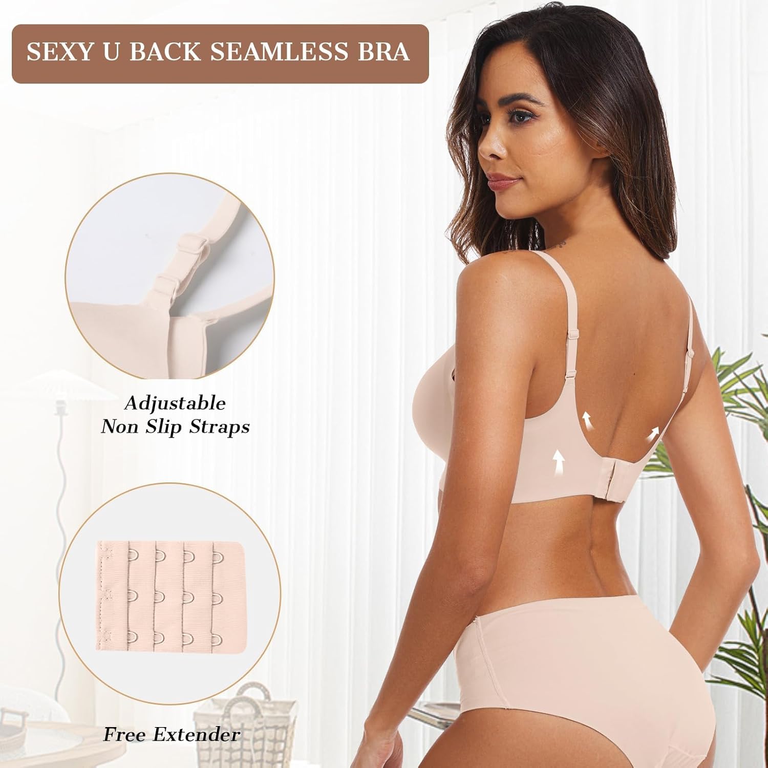 Detalle de OEAK wireless push up bra, 4-row hooks