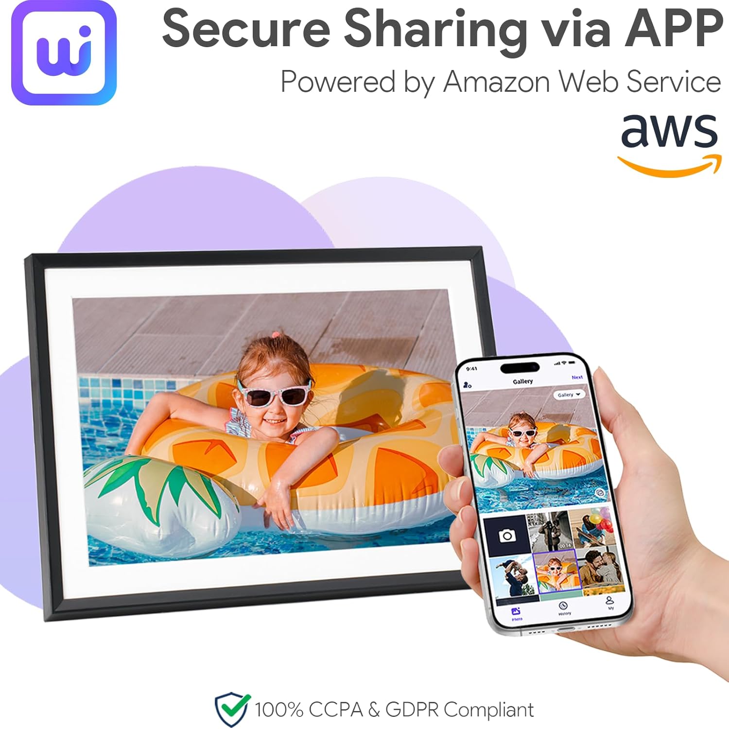 Thumbnail 1 de Euphro 10.1'' Digital Picture Frame with 32GB Storage (IPS Touch Screen, 1280x800)
