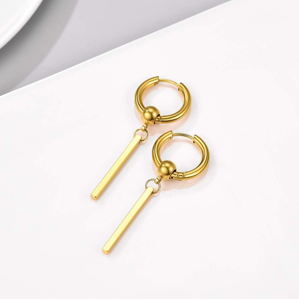 Thumbnail 4 de Orecchini PROSTEEL da donna in acciaio inox 316L pendenti argento/nero con placcato oro (con confezione regalo)