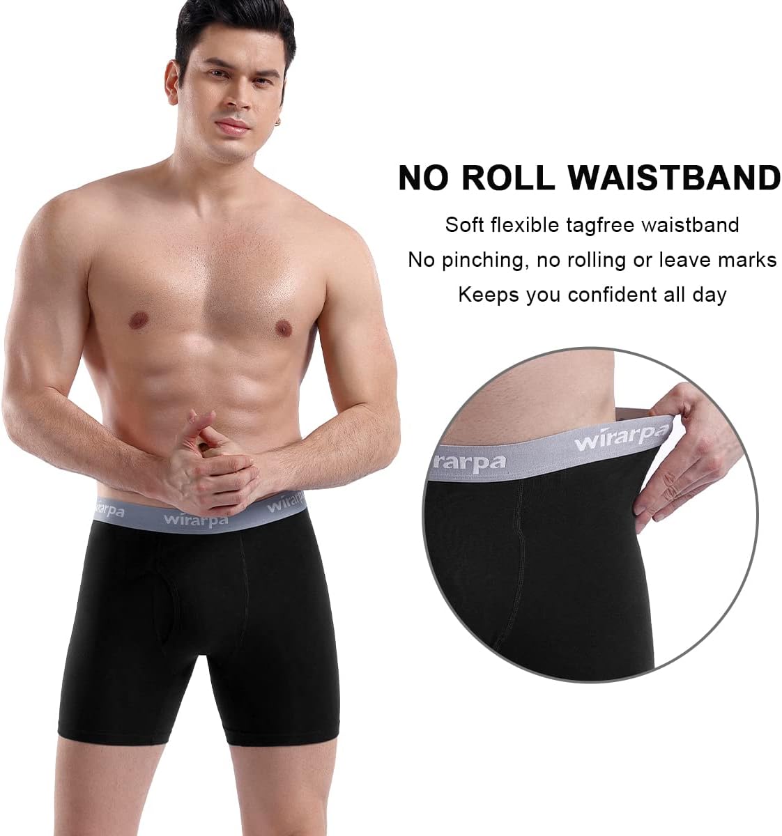 Detalle de wirarpa 4er-Pack Herren-Boxershorts aus Baumwolle mit Stretch und Eingriff