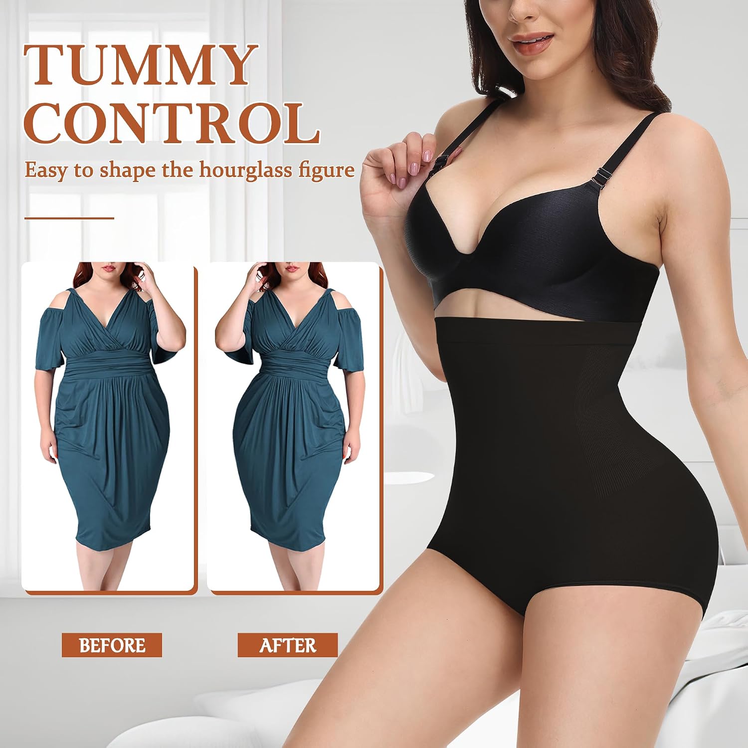 Detalle de Niceuare Tummy Control Shapewear High-Waisted Seamless Briefs
