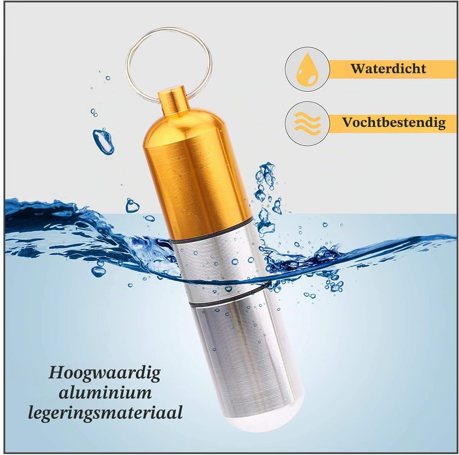 Thumbnail 3 de Bztzhm aluminium pillendoosje met sleutelhanger, waterdicht, set van 3
