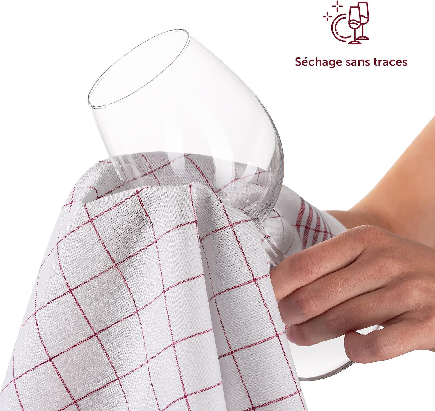 Thumbnail 1 de Ensemble de torchons cuisine Blumtal Premium 50x70 cm en coton – lot de 10, Oeko-TEX, lavables jusqu’à 95°C – rouge à carreaux