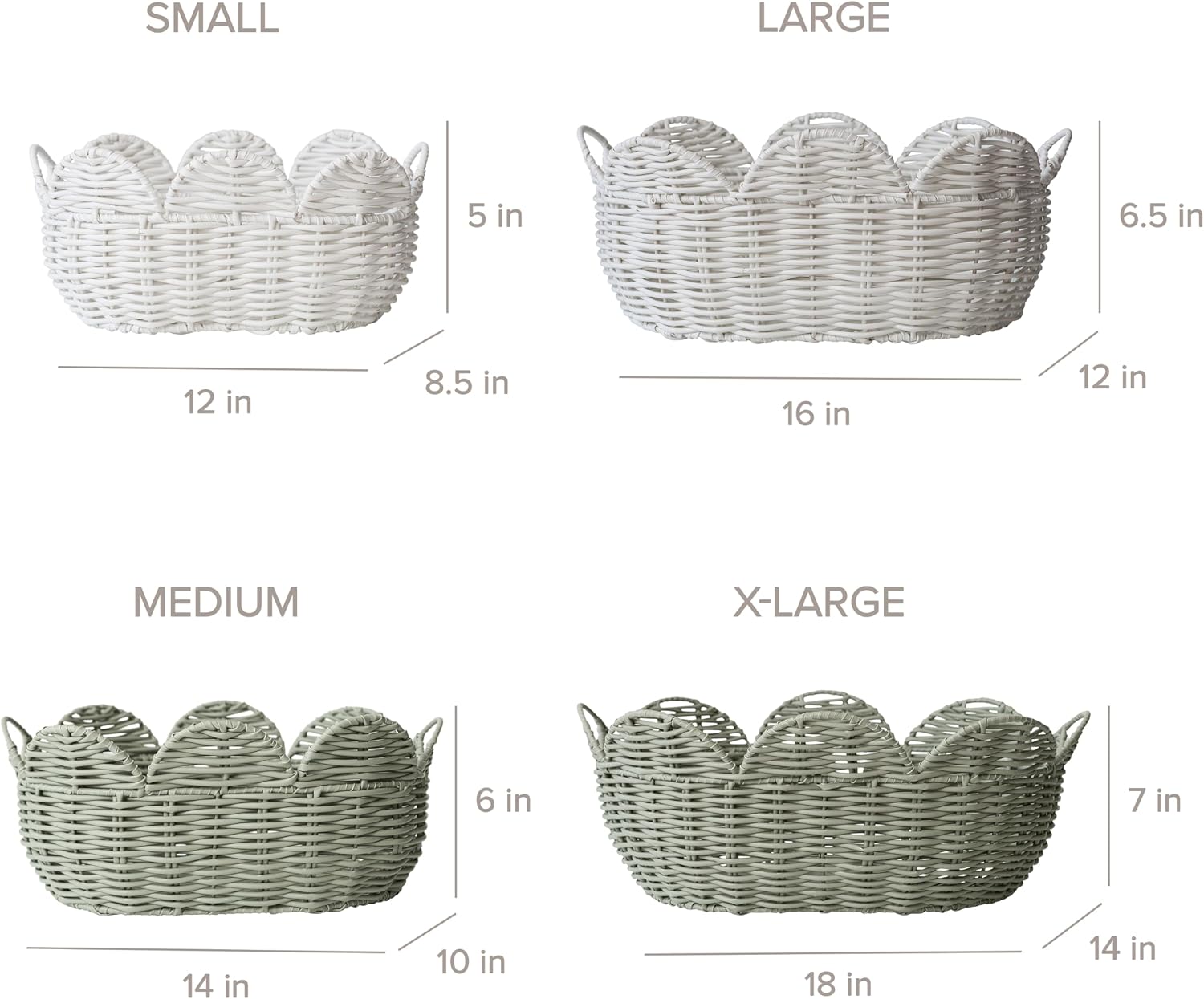 Detalle de RGI Home Decorative Storage Baskets, Set of 4